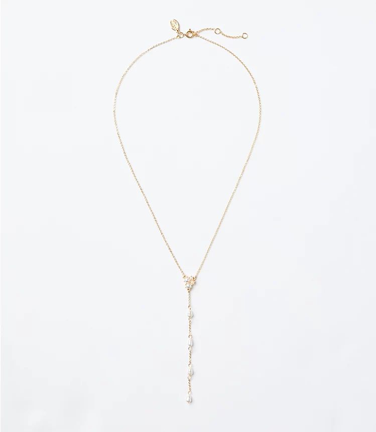 Pearlized Y Necklace | LOFT