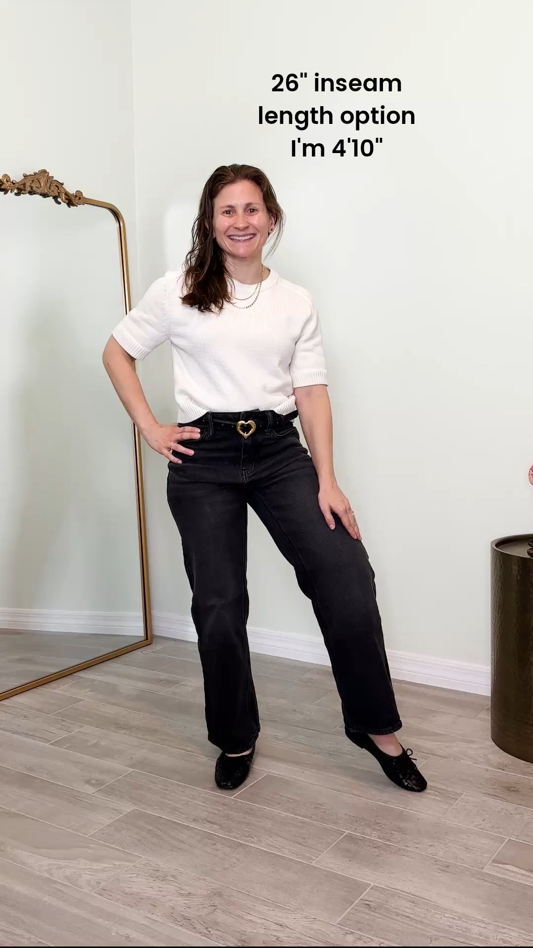 26" inseam jean length option for petites, I'm almost 4'10", gotta at my ankles. (Jeans are $50!)

#LTKPetite #LTKootd #LTKFindsUnder50