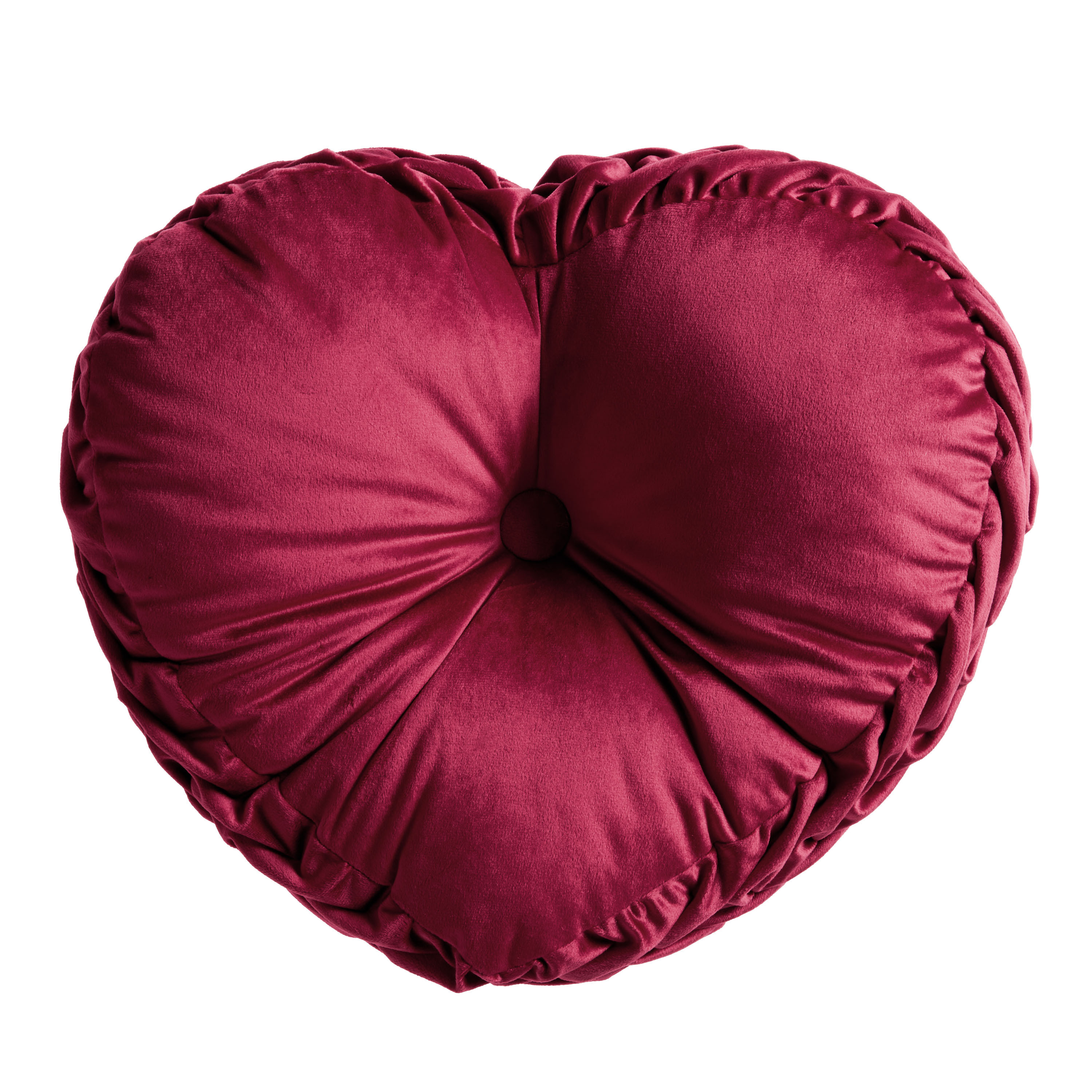 Red Velvet Gusseted Heart Shaped Throw Pillow | World Market