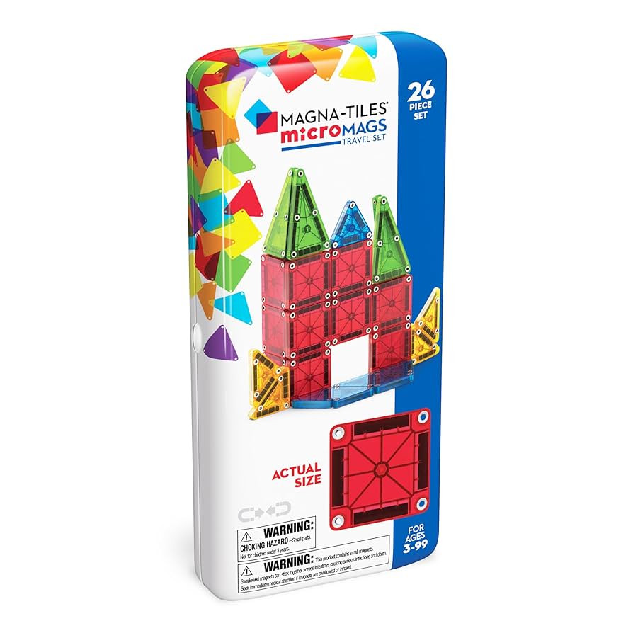 MAGNA-TILES microMAGS 26-Piece Travel Magnetic Construction Set – Bold Colors, The Original Mag... | Amazon (US)