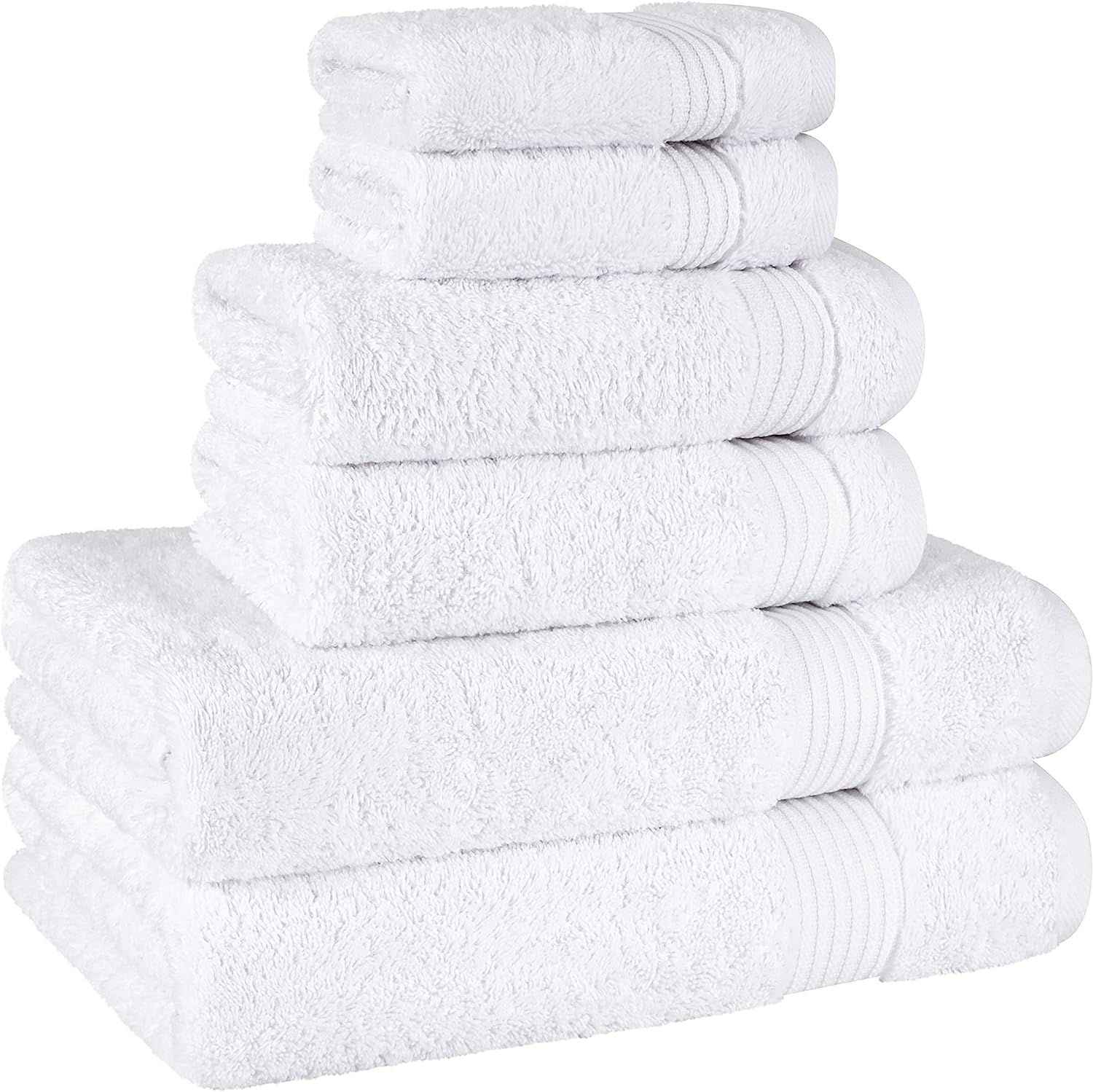 Cotton Paradise 6 Piece Towel Set, 100% Turkish Cotton Soft Absorbent Towels for Bathroom, 2 Bath... | Amazon (US)