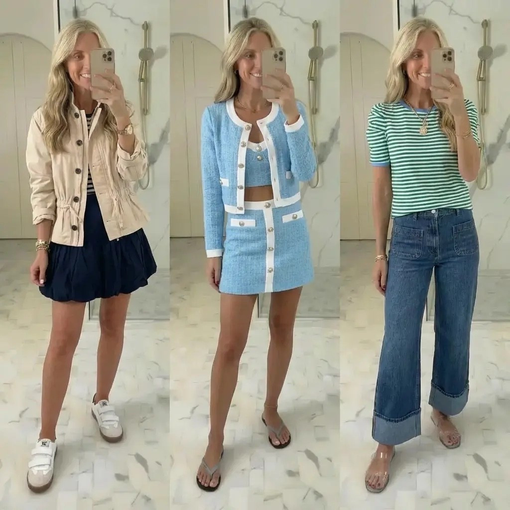 Effortless, polished, and quietly confident.
From a neutral utility jacket + flirty skirt, to a soft blue tweed moment, to classic stripes and denim—this is everyday style that feels elevated without trying too hard. Timeless pieces, easy silhouettes, and that “I just threw this on” confidence. 🤍

Hashtags

#EffortlessStyle
#ClassicWithATwist
#EverydayChic
#ModernPreppy
#QuietLuxury
#TimelessStyle
#CasualChic
#WardrobeInspo
#StyleOverTrends
#NeutralStyle
#PolishedCasual
#FrenchGirlVibes
#CapsuleWardrobe
#OOTD
#ChicSimplified

#LTKdayinmylife #LTKgrwm #LTKValentine