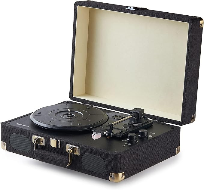 Amazon Basics Portable Suitcase Vinyl Turntable Record Player with Built-in Speakers and Bluetoot... | Amazon (US)