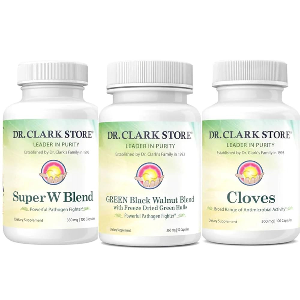 Dr. Clark Store Intestine Support & Cleanse Kit - with Freeze-Dried Green Black Walnut Hulls, Wor... | Amazon (US)