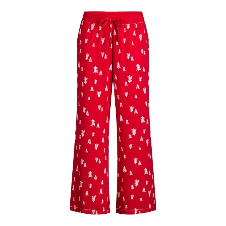 Joyspun Women's Hacci Knit Tree Print Sleep Pants, 30.5” Inseam, Sizes XS-3X | Walmart (US)