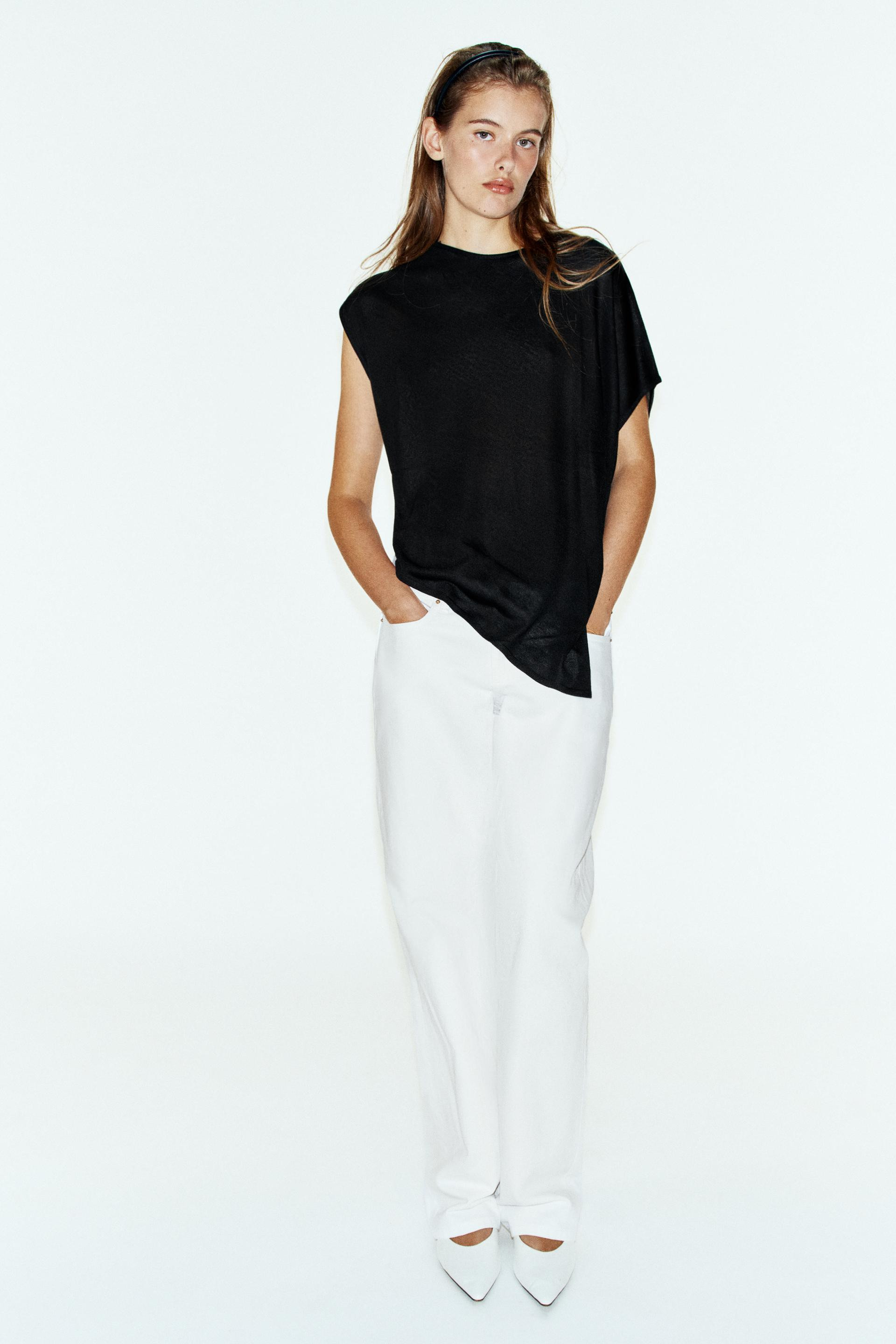 Zara - Asymmetric Knit Jumper - Brown - M - Woman | Zara US