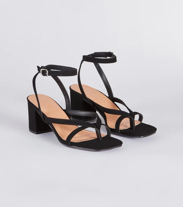 Stepping Out Nubuck Strappy Block Heels | Windsor Stores