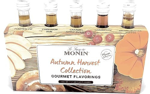 Monin - Autumn Harvest Collection, Great for Coffee, Tea, and Lattes, Non-GMO, Gluten-Free (Pumpkin Pie, Cinnamon Bun, Caramel Apple Butter, Cranberry, Brown Butter Toffee) | 50 ml Per Bottle | Amazon (US)