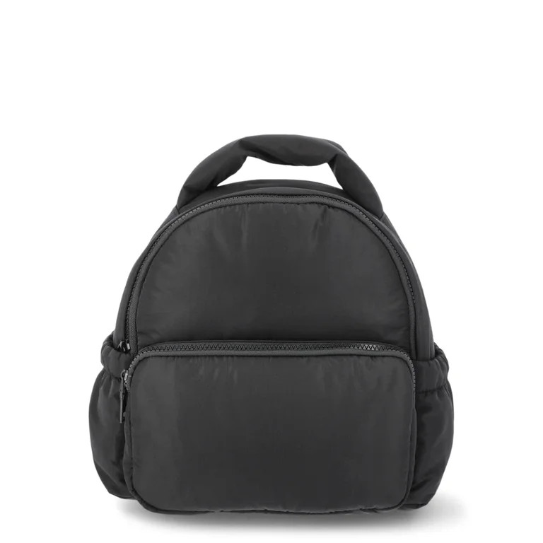 No Boundaries Women's Hands Free Puffy Mini Backpack, Black | Walmart (US)