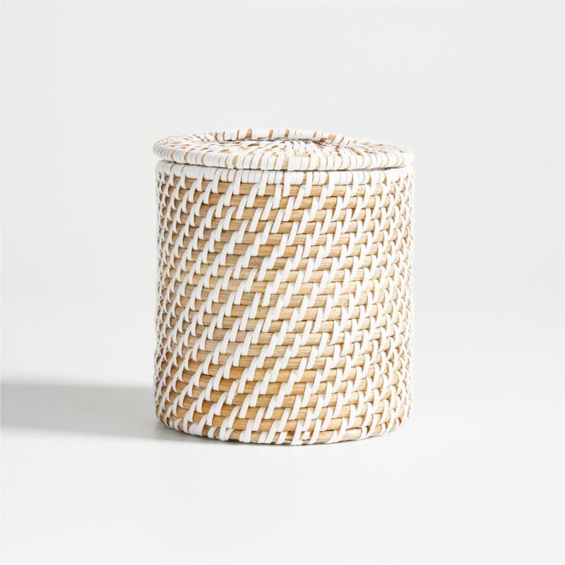 Sedona Small White Canister + Reviews | Crate & Barrel | Crate & Barrel