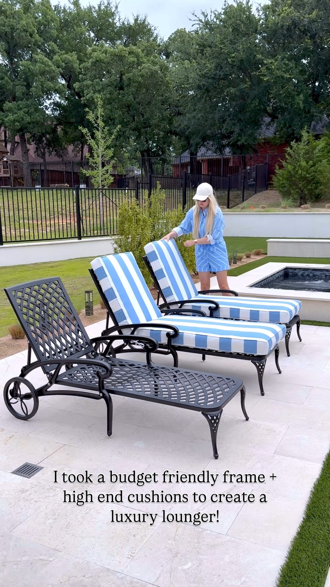 Instead of going with a medium quality in price, I switched to a low end frame and a high-end cushion to create that luxury looking quality!

Black frame: it’s available at both of the stores linked! Just check both of the prices to see which one is the best at the time! They go back-and-forth!

If you like the rope frame better, I have linked it to two different places as well! Just double check to see which one is a better deal !

My cushions are the resort striped air blue color in size 75 x 23! They are perfect for the black frame! 

#LTKSeasonal #LTKSwim #LTKStyleTip