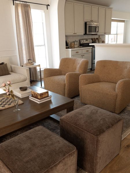 living room, living room inspiration, boucle chairs, brown ottomans, trending ottomans, coffee table styling, affordable coffee table, affordable finds 

#LTKstyletip #LTKhome