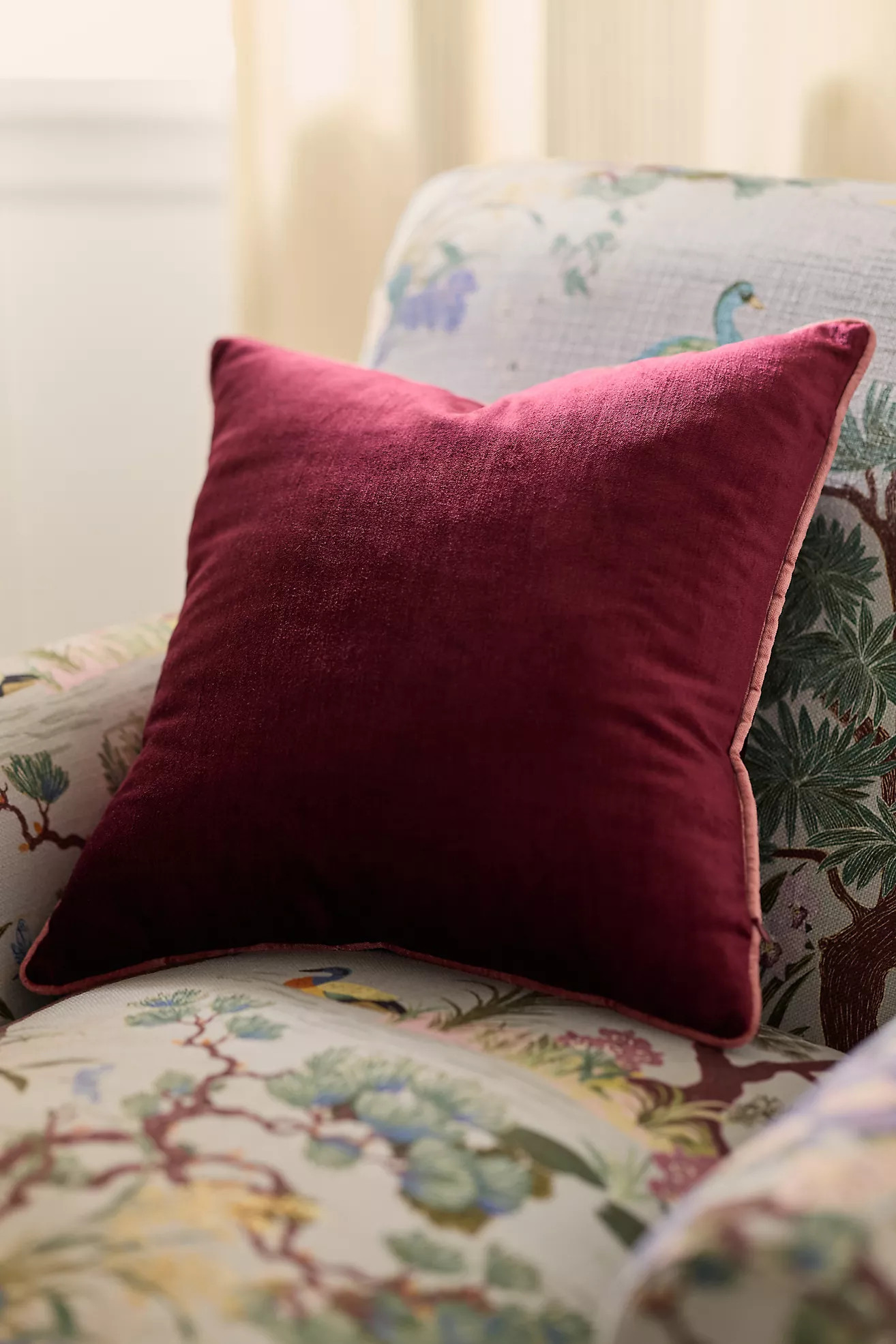 Piped Velvet Pillow | Anthropologie (US)
