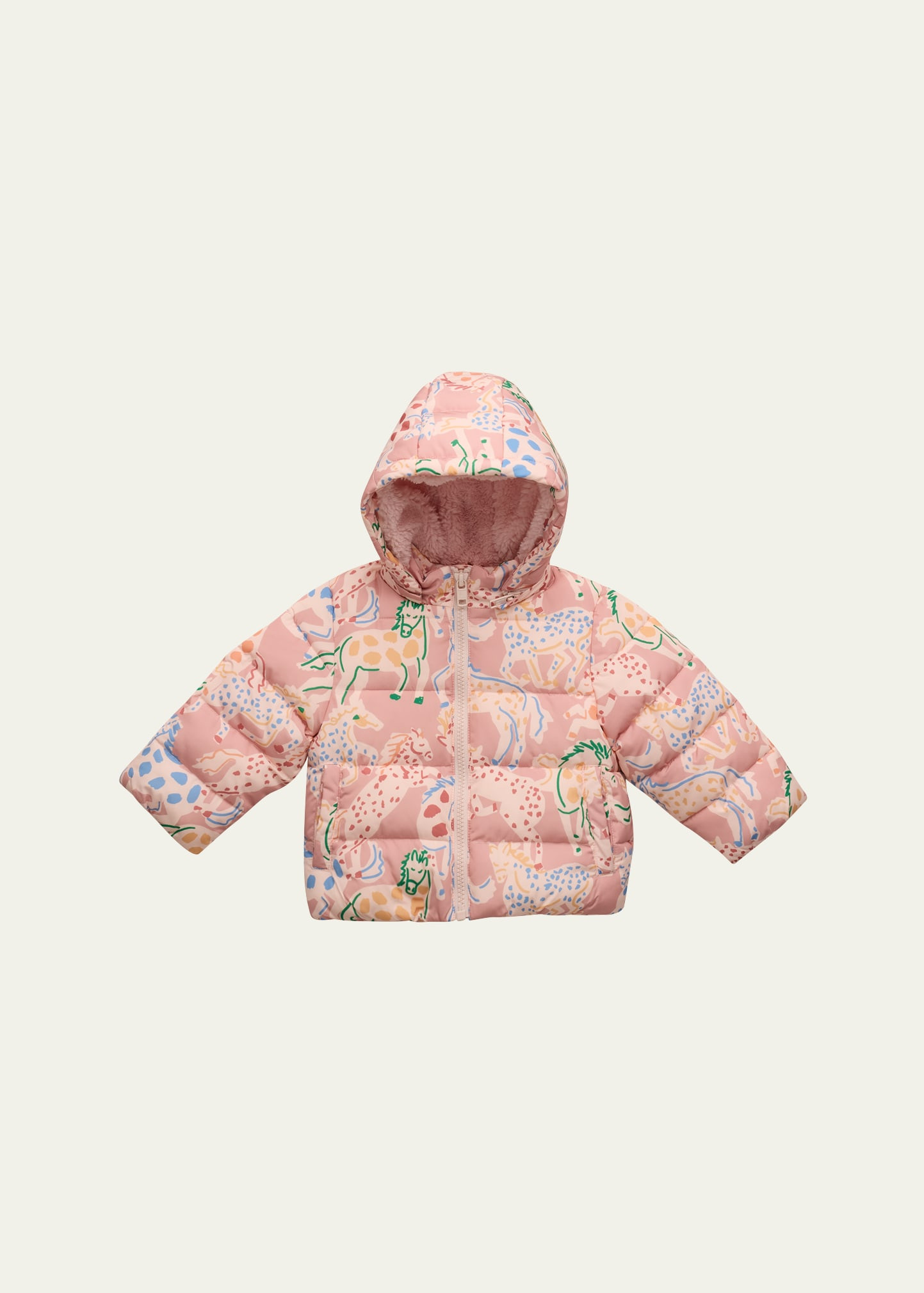 Stella McCartney Kids Girl's Prairie Horse-Print Puffer Jacket, Size 3M-36M | Bergdorf Goodman