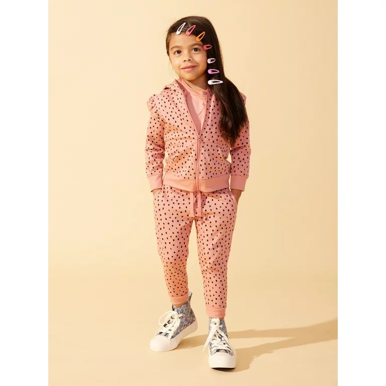 Little Star Organic Toddler Girl 2Pc Full Zip Hoodie & Slim Jogger Set, Size 12M-5T | Walmart (US)