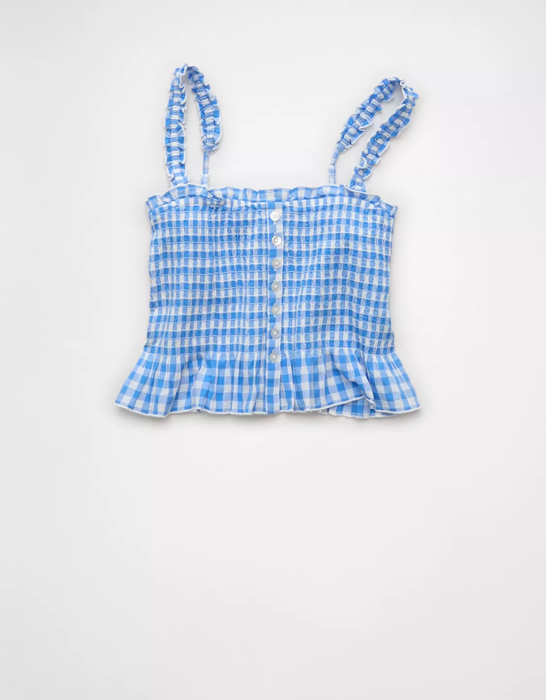 AE Smocked Button-Up Cami | American Eagle Outfitters (US & CA)