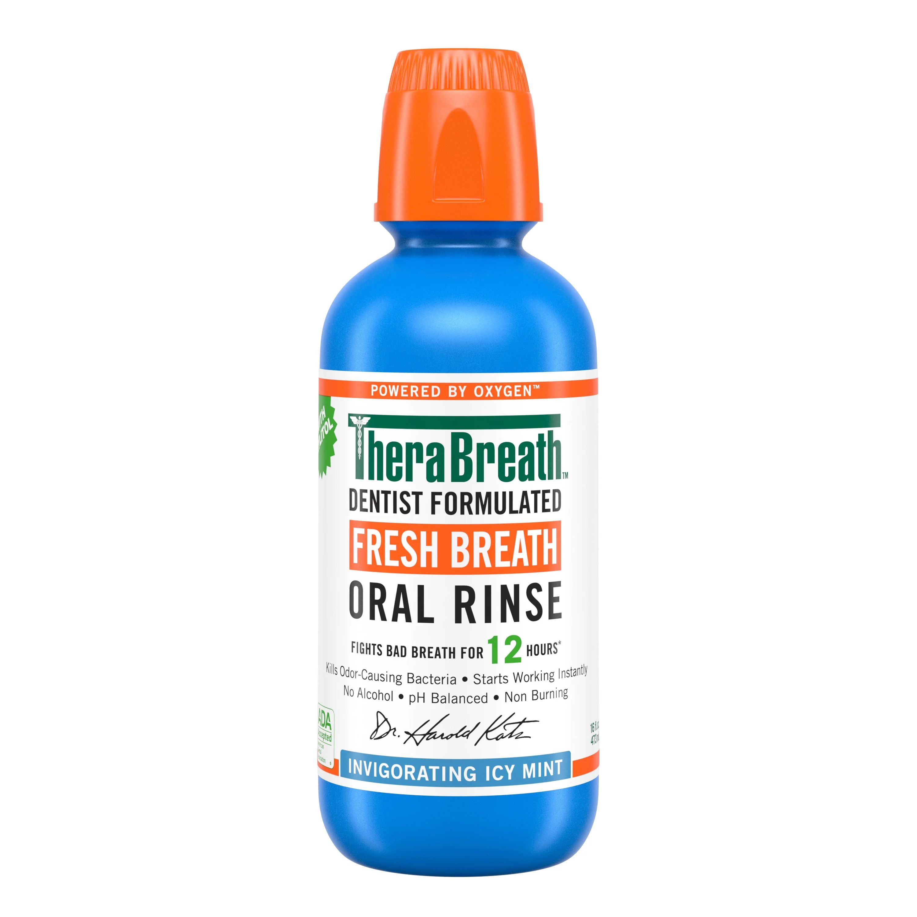 TheraBreath Fresh Breath Mouthwash, Icy Mint, Alcohol-Free, 16 fl oz | Walmart (US)