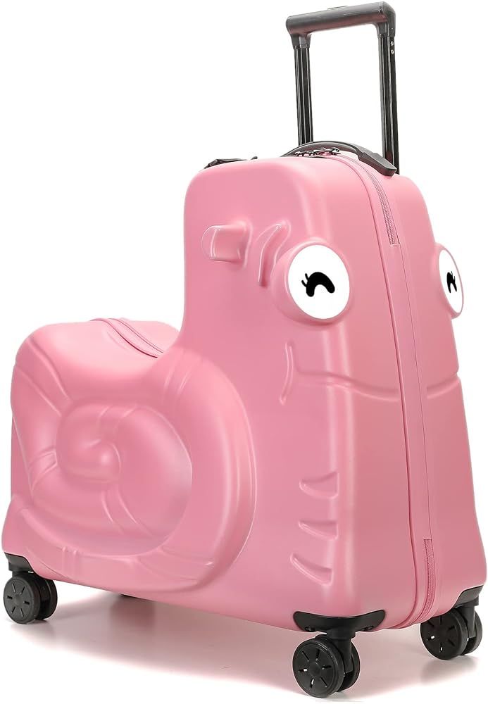 SEA PUNK Kids Luggage, Kids Ride-on Luggage with Spinner Wheels Suitcase, Kid's Ride-On Suitcase ... | Amazon (US)