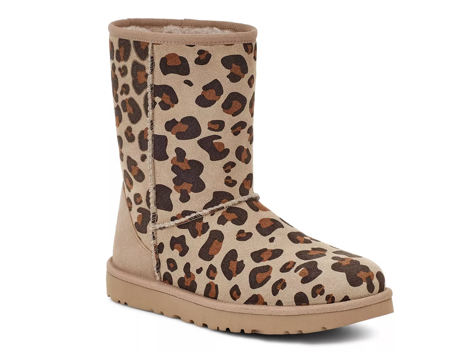 UGG Classic Short Bootie | Women's | Beige Leopard Print | Size 8 | Boots | Winter | DSW