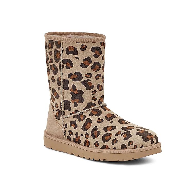 UGG Classic Short Bootie | Women's | Beige Leopard Print | Size 8 | Boots | Winter | DSW