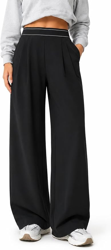 Sunzel Women's High Waisted Wide Leg Pants with Pockets for Work and Travel | 30-Inch Inseam, Hig... | Amazon (US)