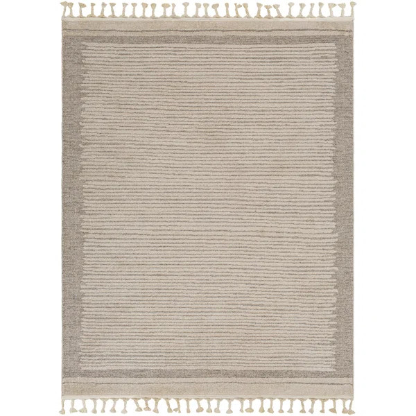 Alcoa Striped Machine Woven Area Rug in Taupe | Wayfair North America