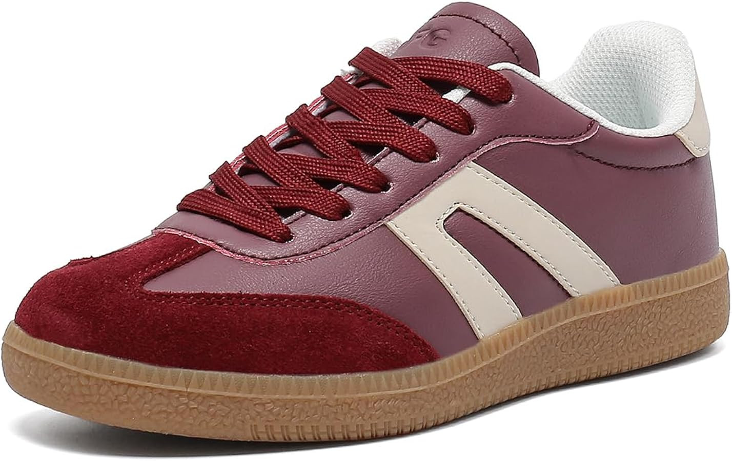 Women's Retro Gum Sole Fashion Sneakers-Lace Detail Casual Retro Walking Shoes-Gum Sole Casual Te... | Amazon (US)