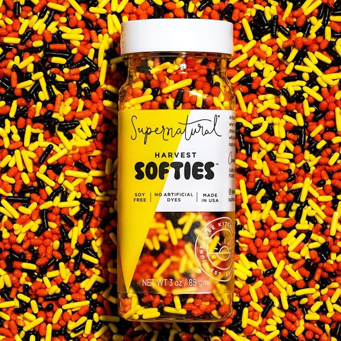 Harvest Softies, Natural Halloween Sprinkles by Supernatural, Made in USA, Dye-Free, Soy Free, Gluten Free, Vegan, 3oz | Amazon (US)