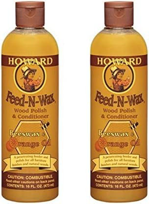 HOWARD Feed n Wax Wood & Conditioner Beeswax Polish, Orange, 16 Fl Oz, Pack of 2 | Amazon (US)