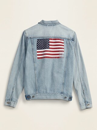 American Flag Graphic Jean Jacket for Men | Old Navy (US)