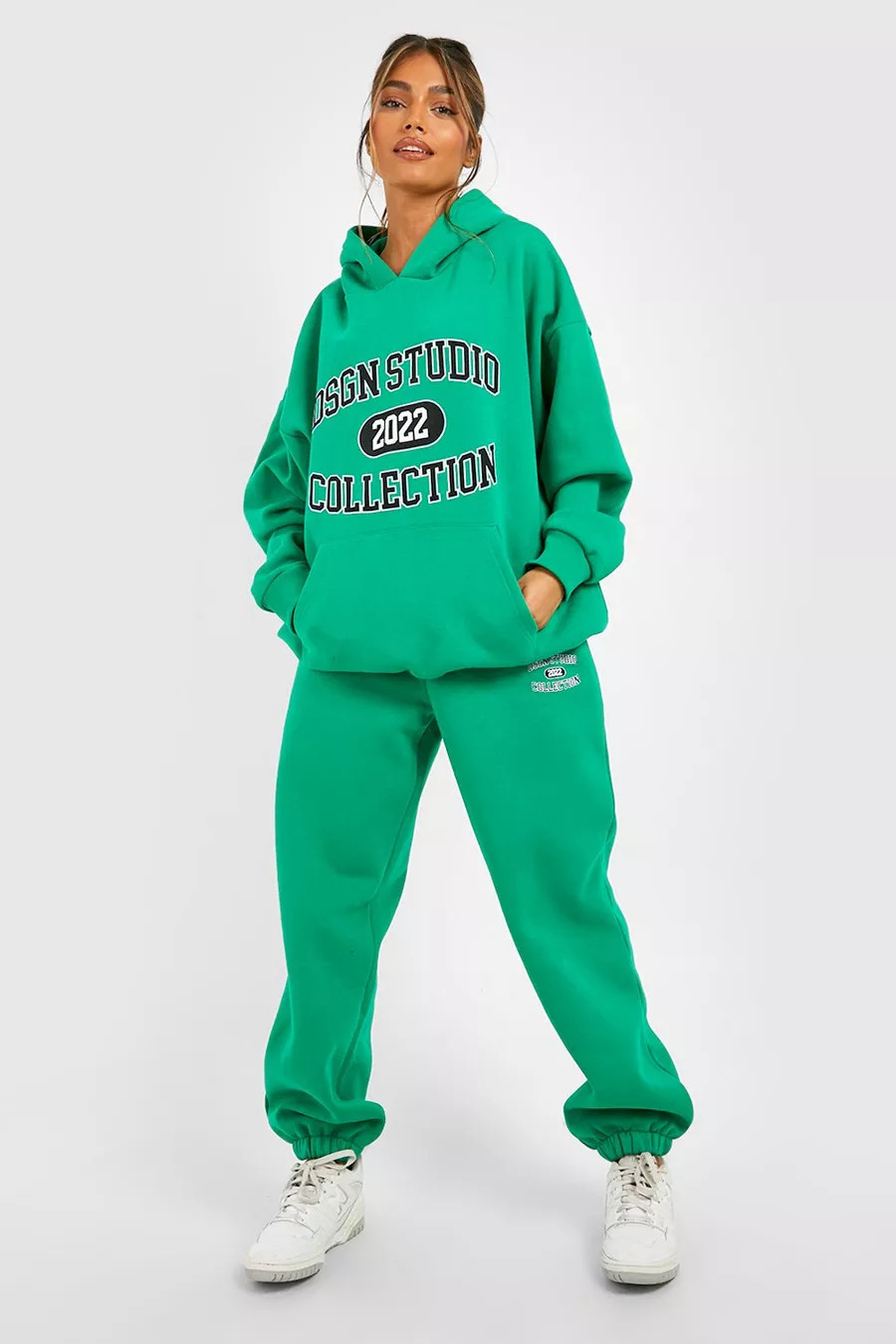 Dsgn Studio Collegiate Slogan Hooded Tracksuit | Boohoo.com (US & CA)