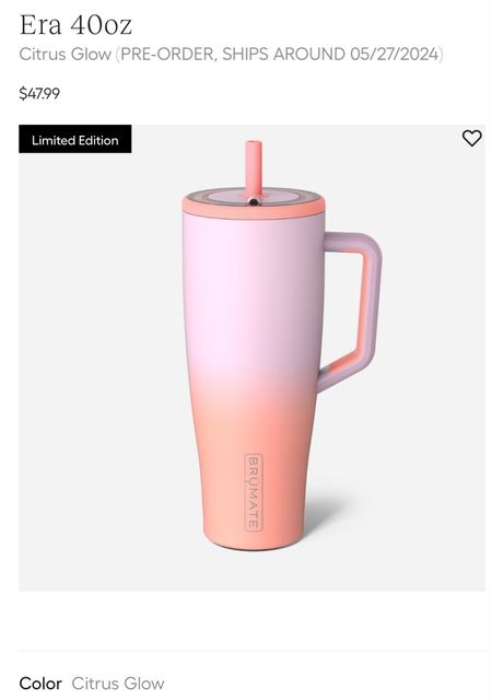 New bromate color on preorder! I’m obsessed! 

Brumate / cup / summer tumbler / tumbler cup / 40 ounce cup