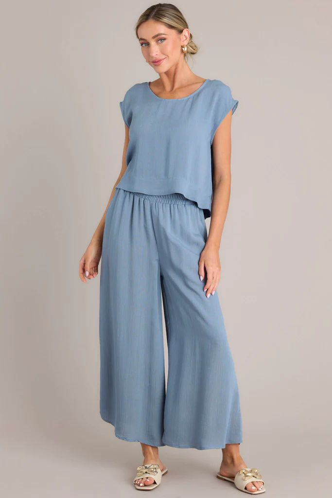 Timeless Threads Slate Blue Cropped Pants | Red Dress