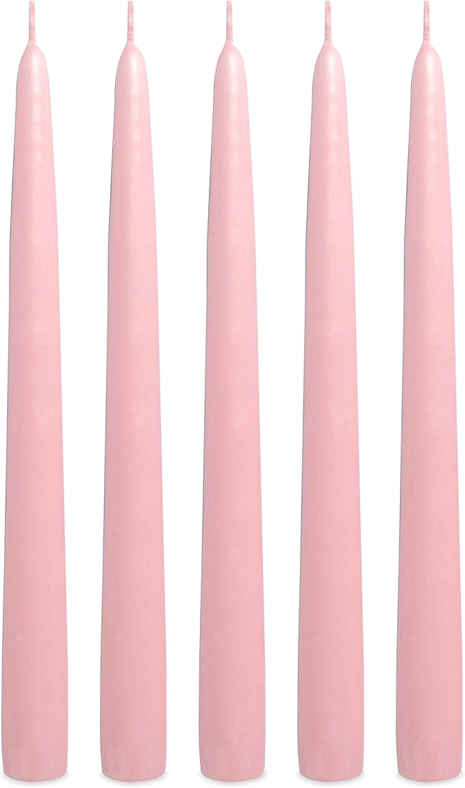 Pink Taper Candles 10 Inches Tall Elegant Premium Quality Dripless Smokeless Unscented Hand-Dippe... | Amazon (US)