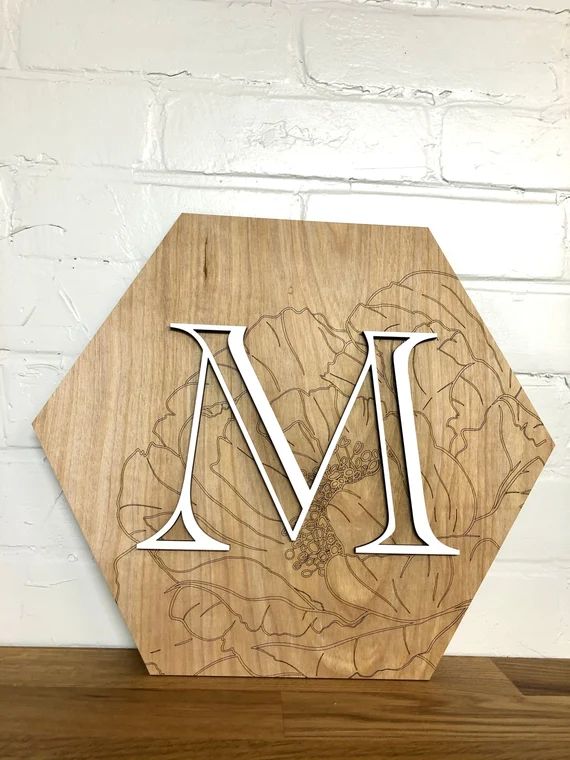 Monogram engraved wood sign, layered laser cut sign, Wreath hanger, Wooden Sign, laser cut, Farmh... | Etsy (US)