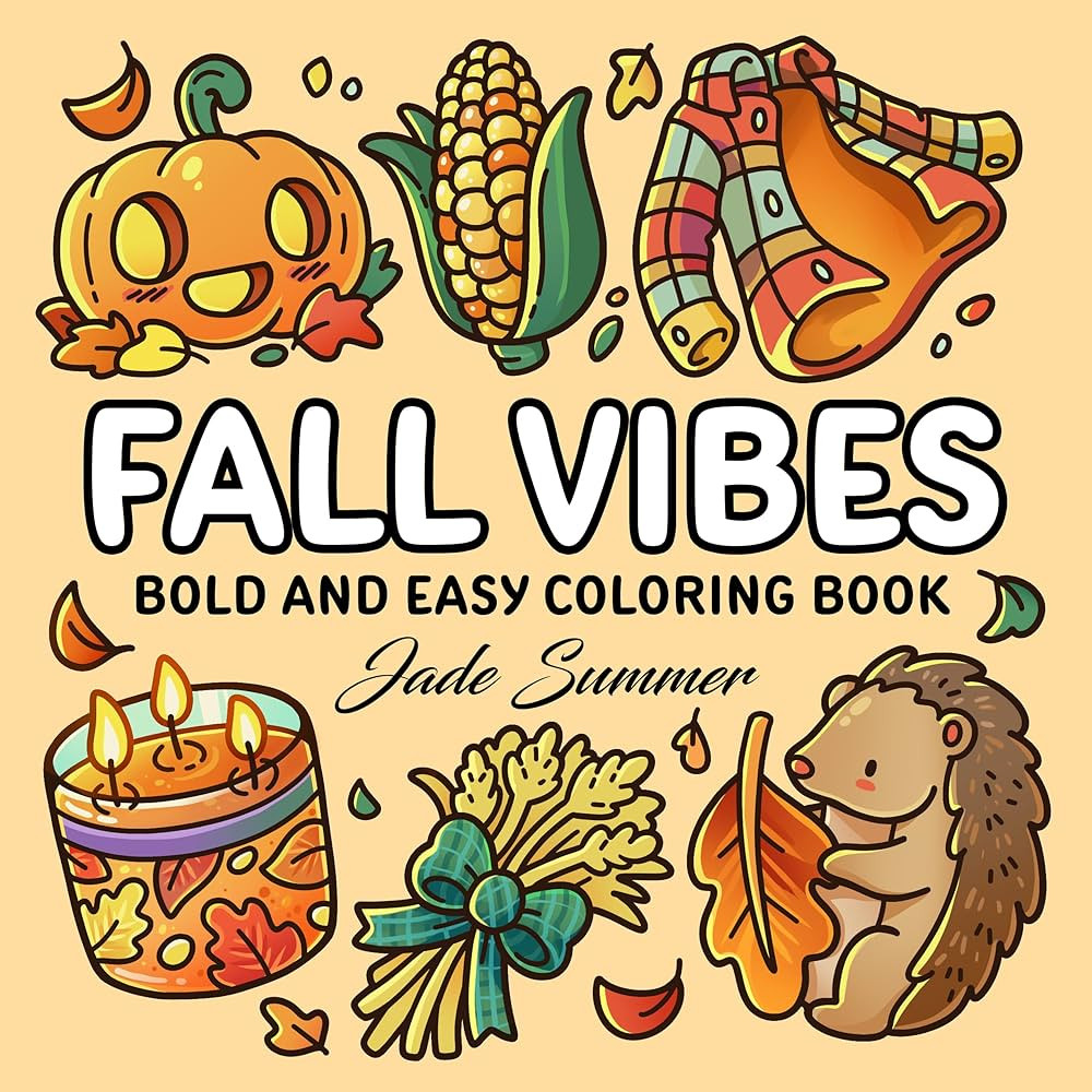 Fall Vibes: Bold and Easy Coloring Book for Adults, Teens, and Seniors with Simple and Relaxing A... | Amazon (US)