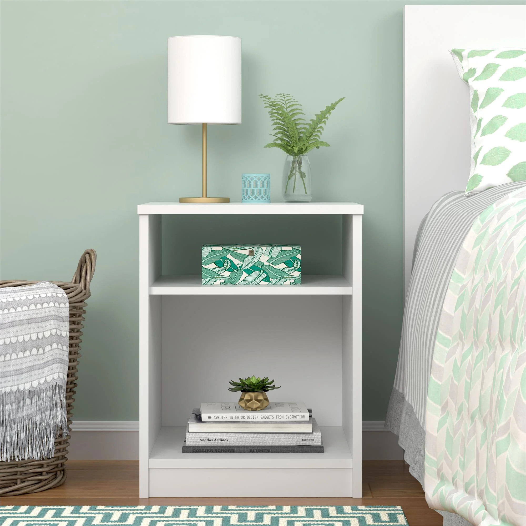 Mainstays Classic Open Shelf Nightstand, White | Walmart (US)