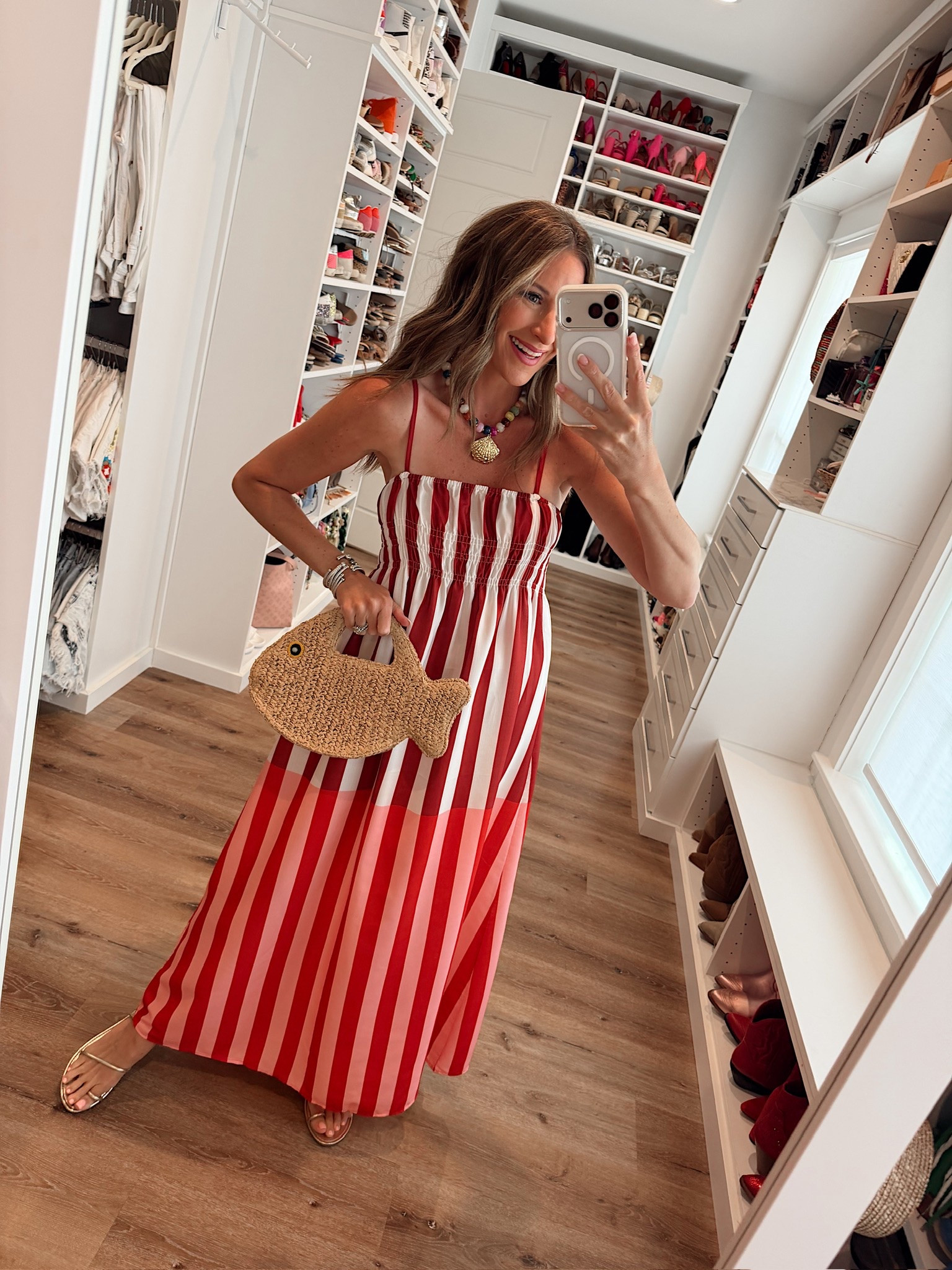 In a small dress, necklace, sandals, bag and accessories - fits tts.

#LTKgrwm #LTKootd #LTKSeasonal