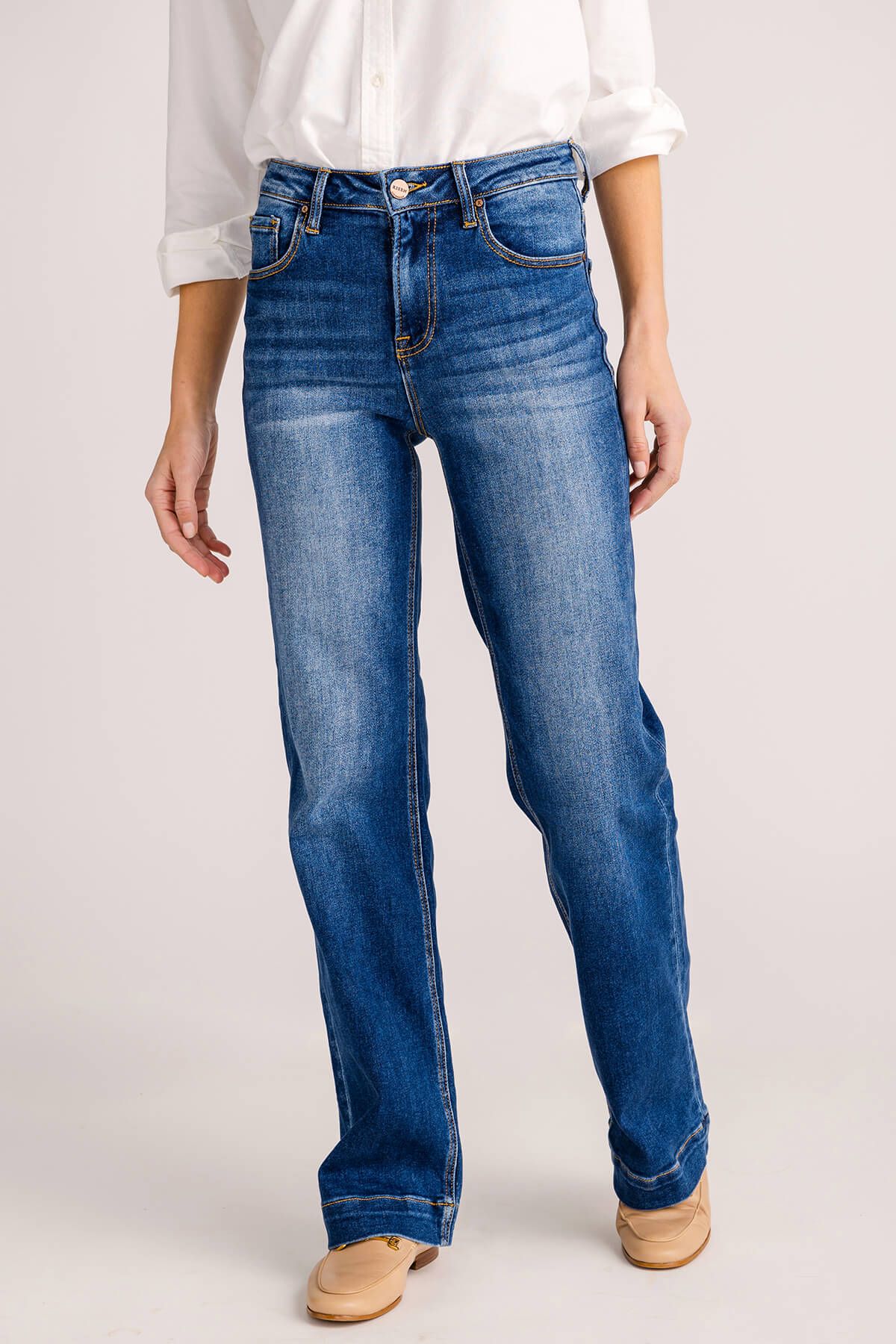 Risen Sammy High Rise Straight Leg Jeans | Social Threads