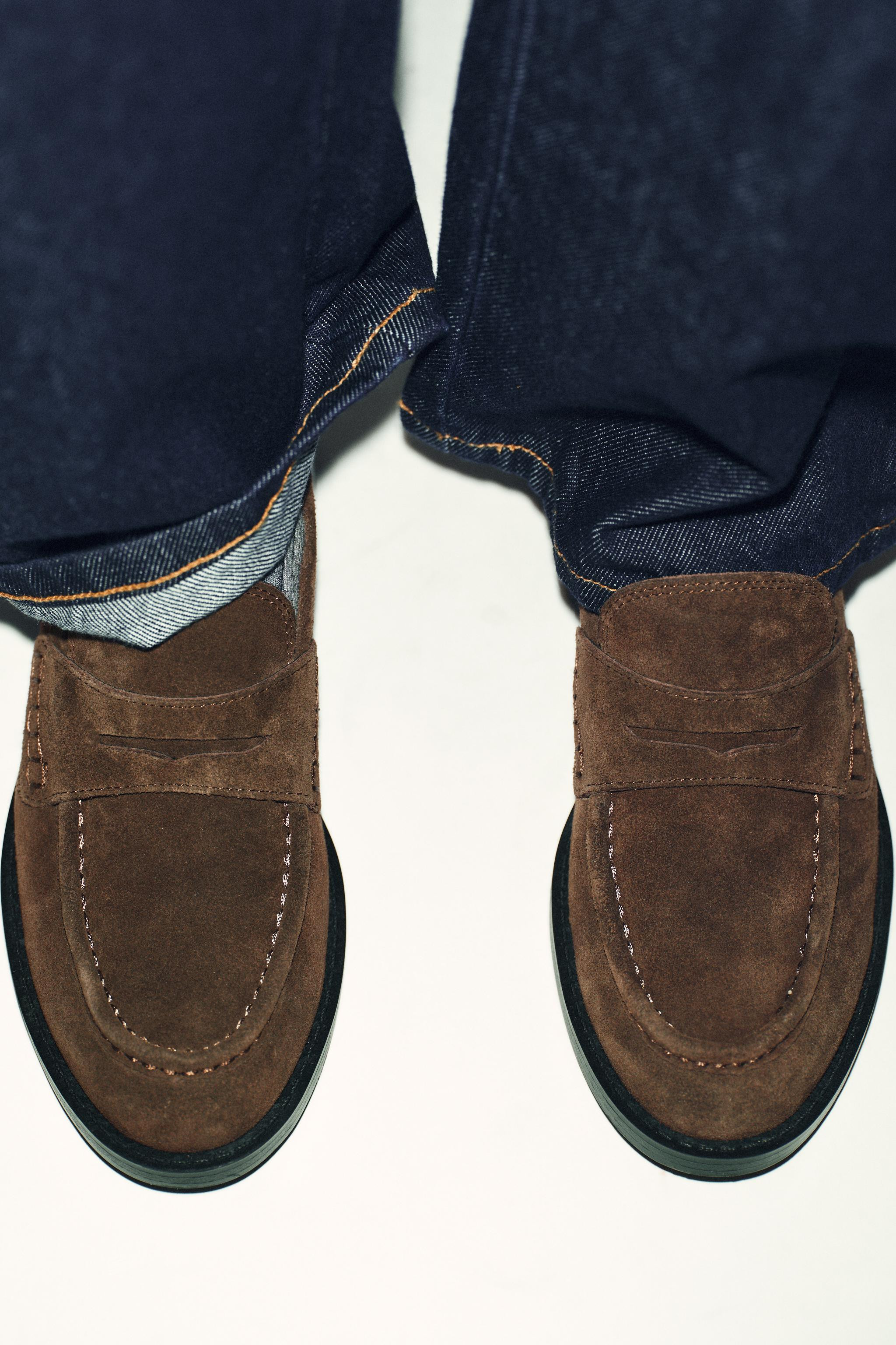 SPLIT LEATHER LOAFERS | Zara US