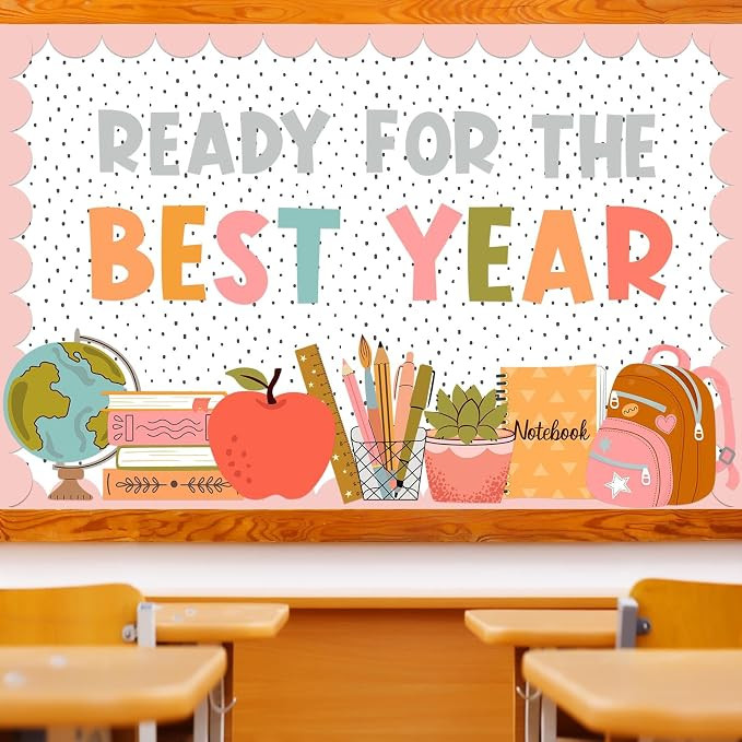 Mooliwe 52 Pcs Back to School Bulletin Board Set Ready for the Best Year | Amazon (US)