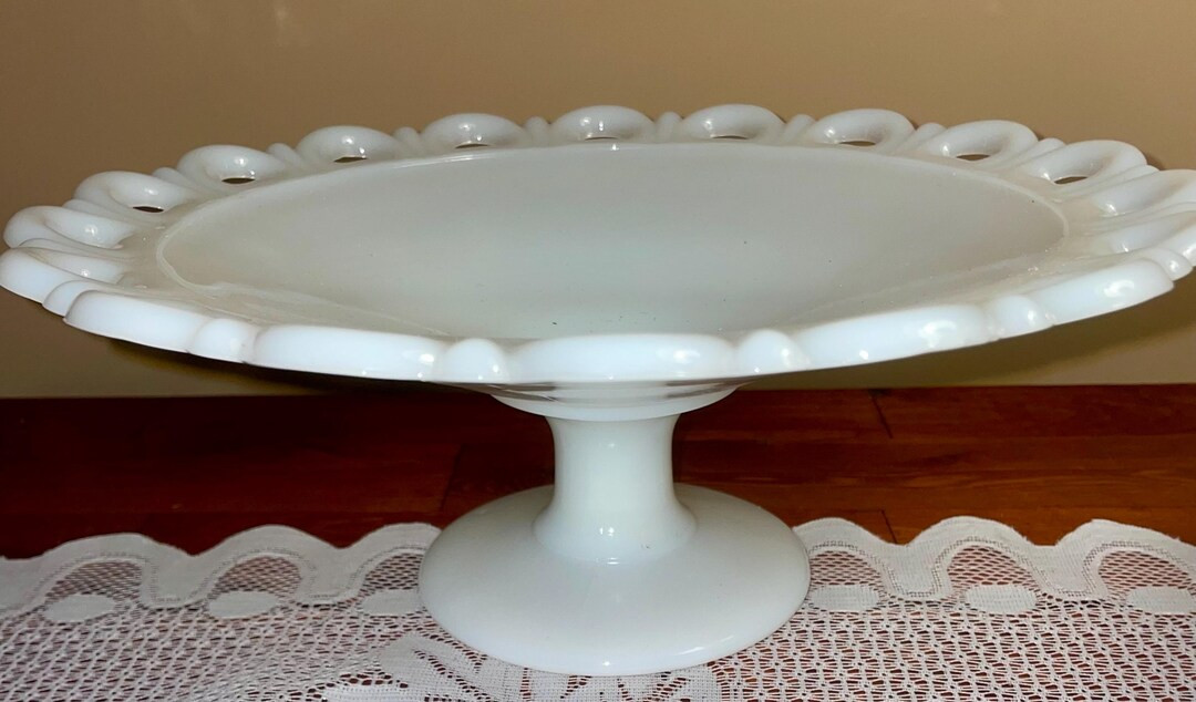 Vintage Anchor Hocking Milk Glass Compote - Etsy | Etsy (US)