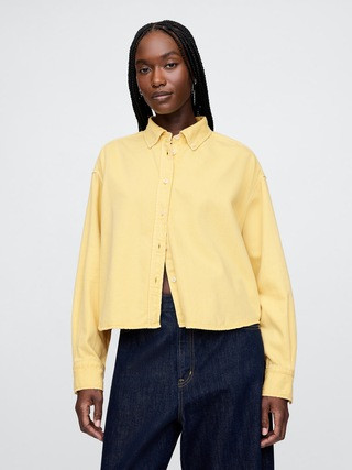 UltraSoft Denim Cropped Swing Shirt | Gap (US)