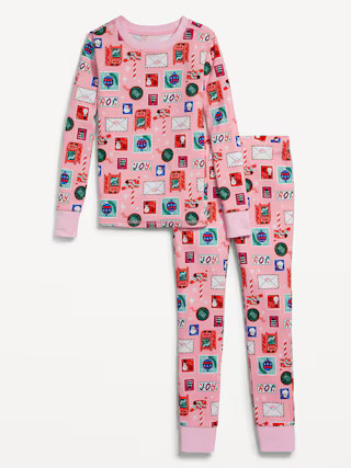 Gender-Neutral Printed Snug-Fit Pajama Set for Kids | Old Navy (US)
