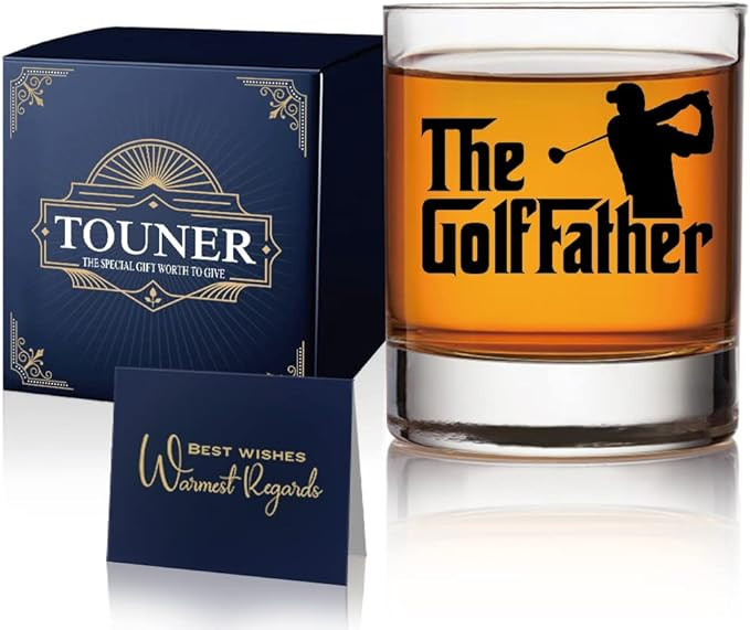 TOUNER The Godfather Whiskey Glasses, Funny Golf Whiskey Glasse for Men Dad Uncle Grandpa, Funny ... | Amazon (US)
