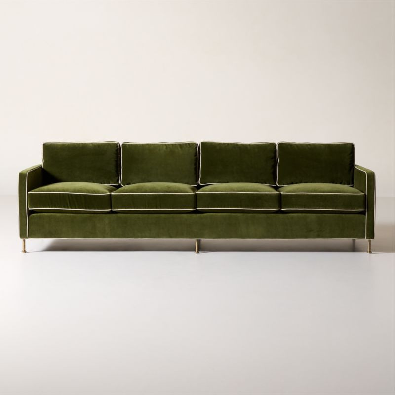 Brett 100" Jade Green Velvet Sofa | CB2 | CB2