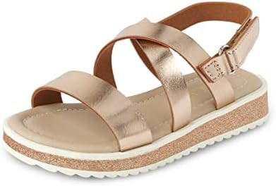 The Children's Place Baby Girls' Baby Girls and Toddler Platform Sandals With Adjustable Ankle St... | Amazon (US)