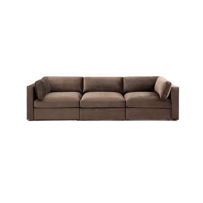 Bella 3 Seater - Chocolate Brown Performance Velvet | Bellamia Collections