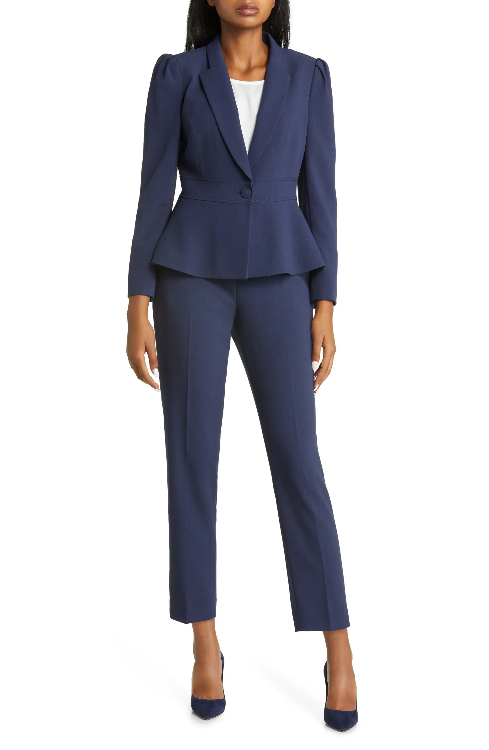 Peplum Blazer & Tapered Pants Set | Nordstrom