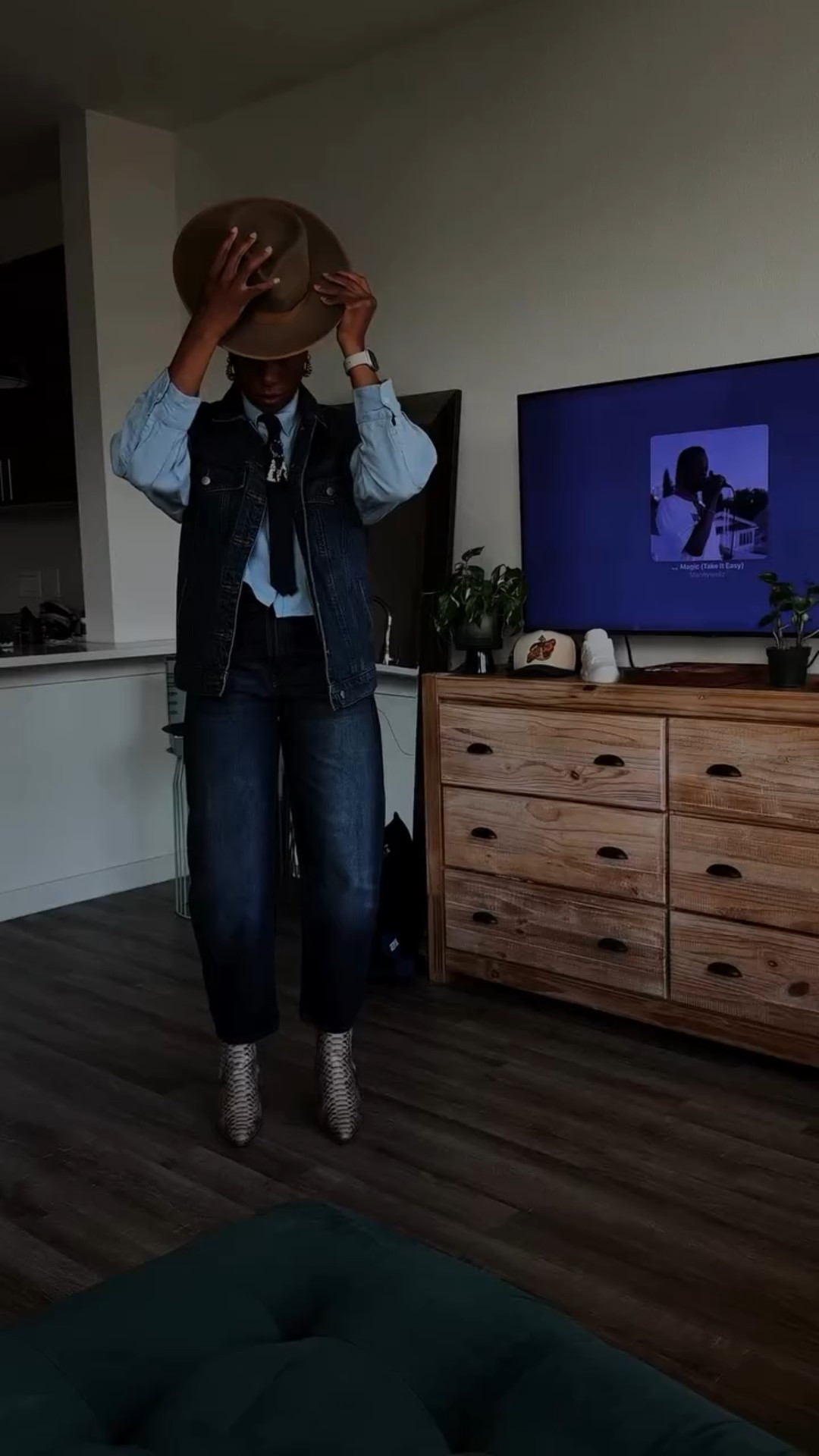 Denim on denim look 2 ways. I went with the loafers for game night. Which would you choose?#westernwear 

#LTKStyleTip #LTKShoeCrush #LTKOver40 #LTKShoeCrush #LTKStyleTip #LTKFindsUnder50